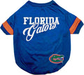 NCAA Florida Gators T-Shirt for Dogs & Cats, Large. Football/Basketball Dog by PETSFIRST