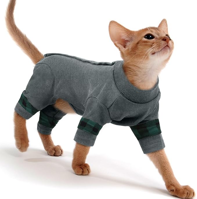 PUMYPOREITY Cat Shirt with Rear Snap Closure, Stretchable Cat Sweater, Comfort by PUMYPOREITY