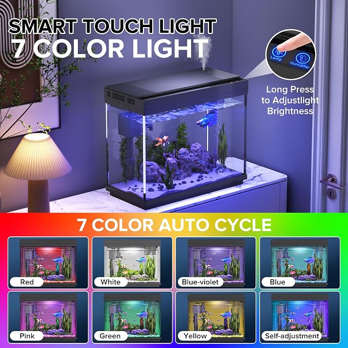 Fish Tank, 2.4 Gallon Fish Aquarium, Fish Tank Starter kit - Image 5