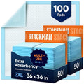 Chucks Pads Disposable Adult Underpads 36"x36" XXXL Super-Absorbent by StackMan