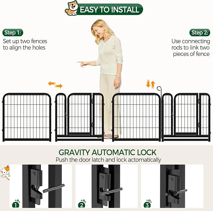 Yaheetech Dog Playpen Outdoor, 24 inch 24 Panels Dog Pen Indoor Heavy Duty - Image 6