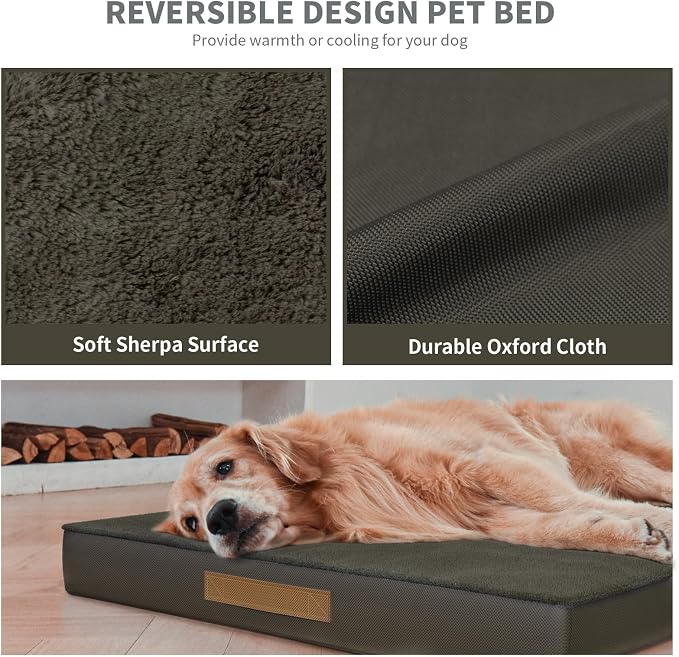 Plush Orthopedic Dog Bed for Medium Dogs & Puppies, Waterproof Dog Beds 29x18 - Image 5