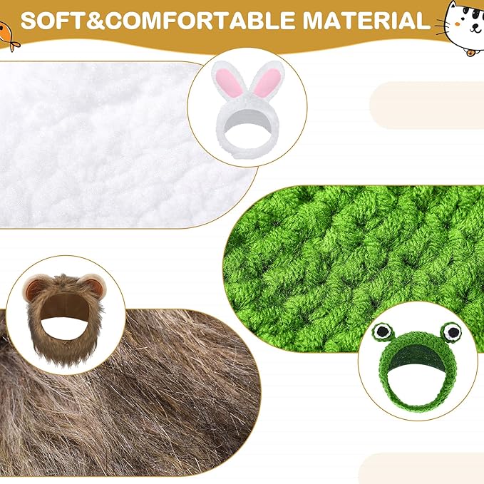 Weewooday 5 Pcs Cat Adorable Costume Bunny Hat - Image 2