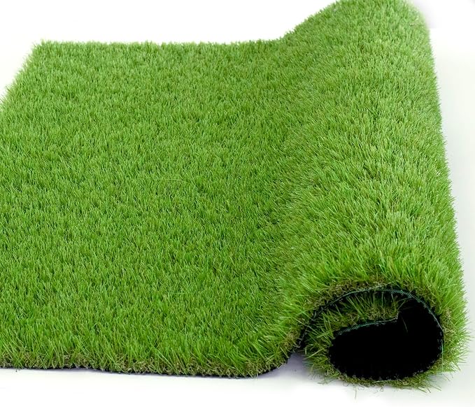 Artificial Grass Rug Outdoor Indoor 12FTX45FT Fake Grass Carpet Green Synthetic - Image 3