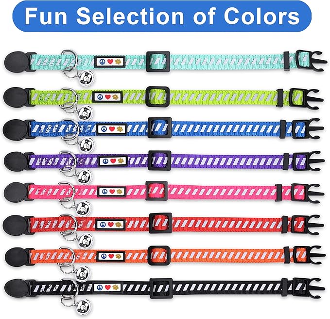 Pawtitas Personalized Pink Reflective Cat Collar – Adjustable Custom Collar - Image 7