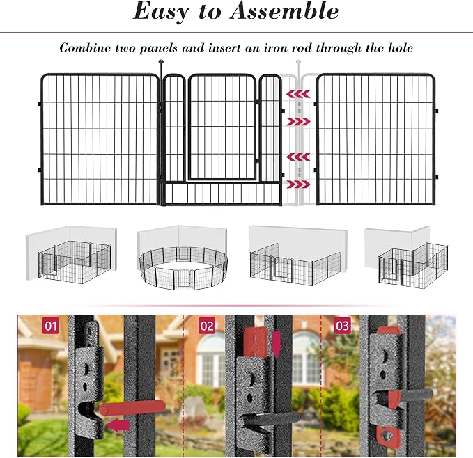 Dog Playpen 32 inch 30 Panels Indoor Outdoor Dog Pen - Image 5