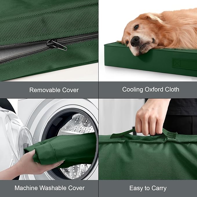 Outdoor Large Washable Dog Bed, Orthopedic Egg Crate Foam Dog Crate Mat - Image 6