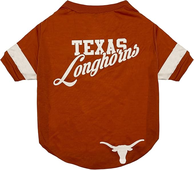 NCAA Texas Longhorns T-Shirt for Dogs & Cats, Small. Football/Basketball Dog by PETSFIRST
