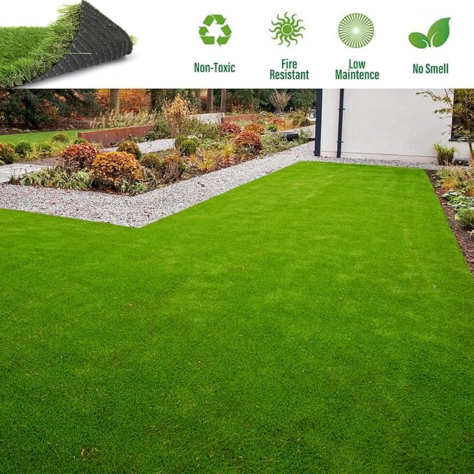 Artificial Grass Rug Outdoor Indoor 1FTX47FT Fake Grass Carpet Green Synthetic - Image 7
