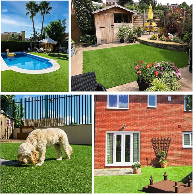 Artificial Grass Rug Outdoor Indoor 11FTX96FT Fake Grass Carpet Green Synthetic - Image 8