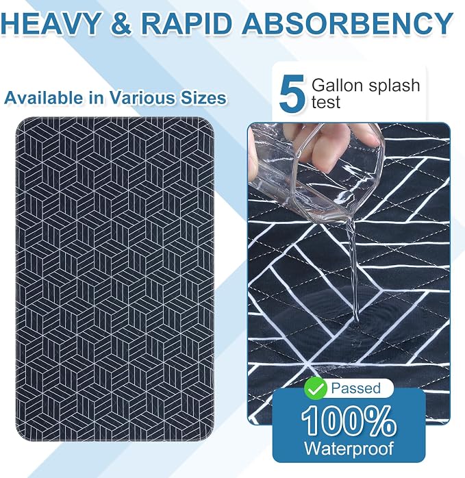 OUTCREATOR® Washable Bed Pads 34" x 76", Incontinence Mattress Protector - Image 2