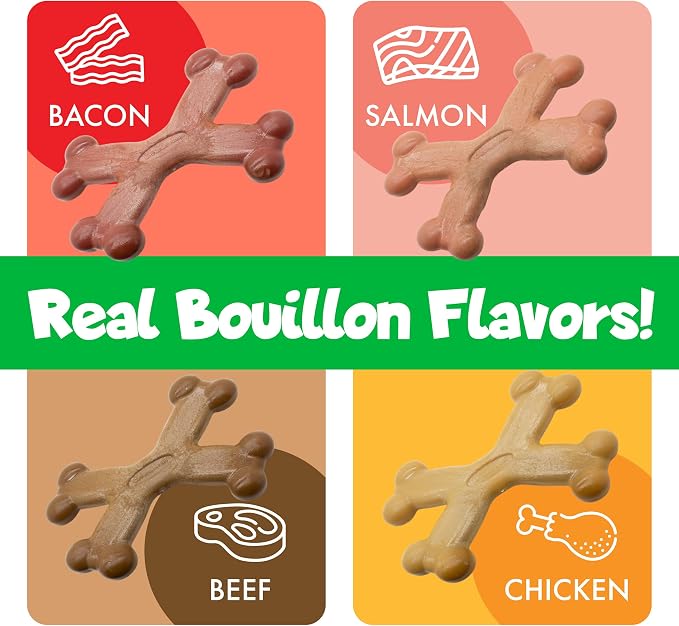Chew’EMS X Bone Dog Chew Toy for Aggressive Chewers – Long-Lasting Salmon - Image 5