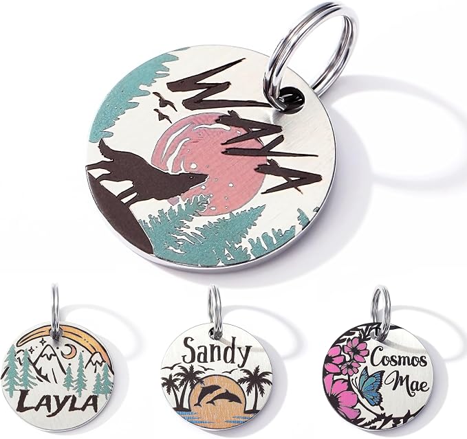 Colorful Dog Tags Personalized, Engraved Dog Tags by MYXGY