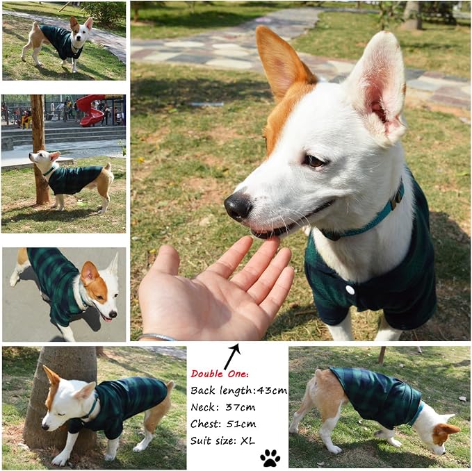 Koneseve Dog Shirt Pet Plaid Clothes T-Shirt Sweater Matching Breathable - Image 7