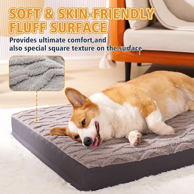 Orthopedic Dog Crate Bed – Waterproof Plush Pet Mattress - Image 2