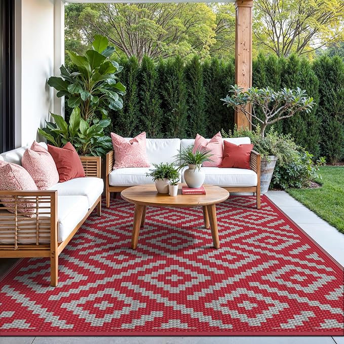 GENIMO Christmas Outdoor Rug for Patio Clearance, Lightweight Waterproof RV - Image 2