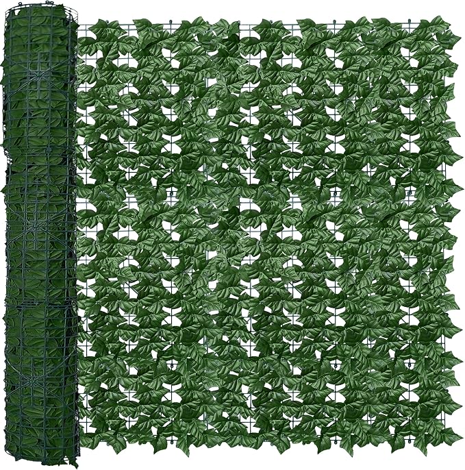 Artificial Fence Privacy Screen: 4FT x 50FT UV-Anti Faux Greenery Backdrop Ivy by ODTORYHOME
