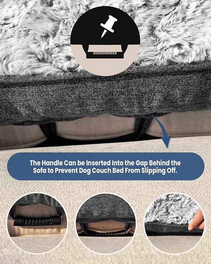 Calming Small Dog Bed for Couch, 35 x 31 inch Removable Couch Cover for Dogs - Image 4
