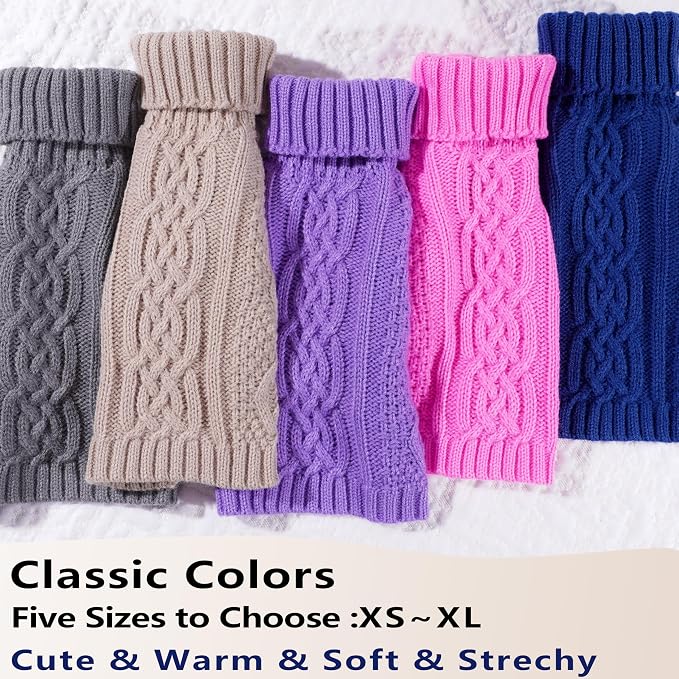 Dog Sweaters Small Dog Clothes Winter Turtleneck Puppy Sweater Warm Pet Cat - Image 4