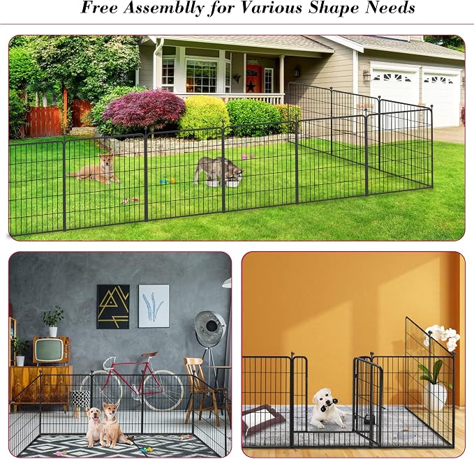 Dog Playpen 32 inch 32 Panels Indoor Outdoor Dog Pen - Image 8