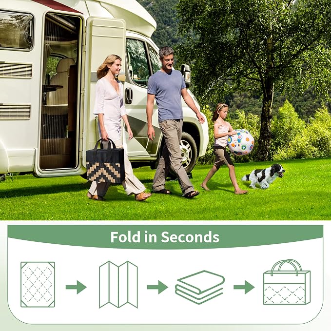 GENIMO Outdoor Rug for Patio Clearance, Reversible Plastic Straw Rugs for RV - Image 6