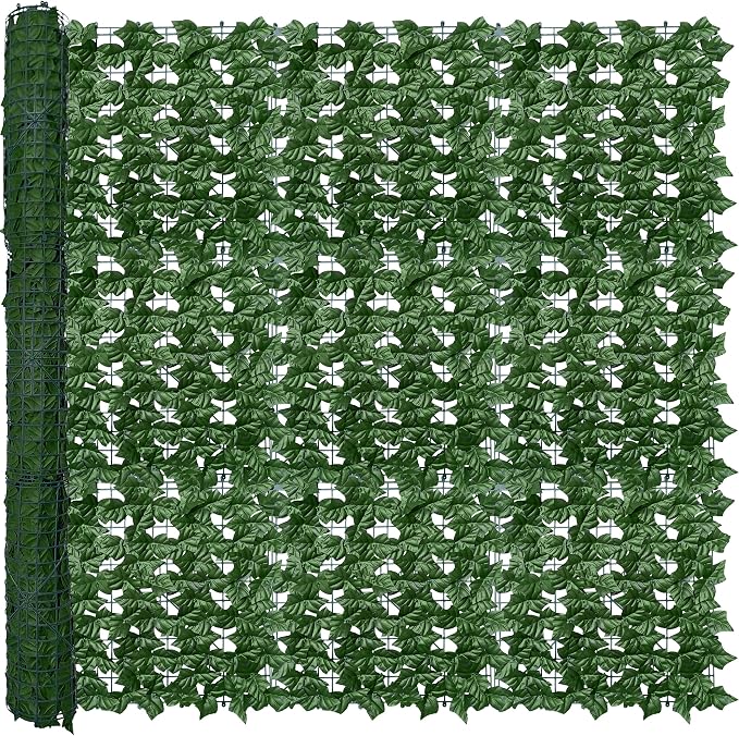 Artificial Ivy Privacy Fence Wall Screen, 60X120 in UV-Anti Faux Greenery by ODTORYHOME