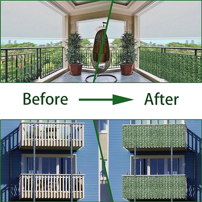 Artificial Ivy Privacy Fence Wall Screen: 72 x144 in UV-Anti Faux Greenery - Image 6